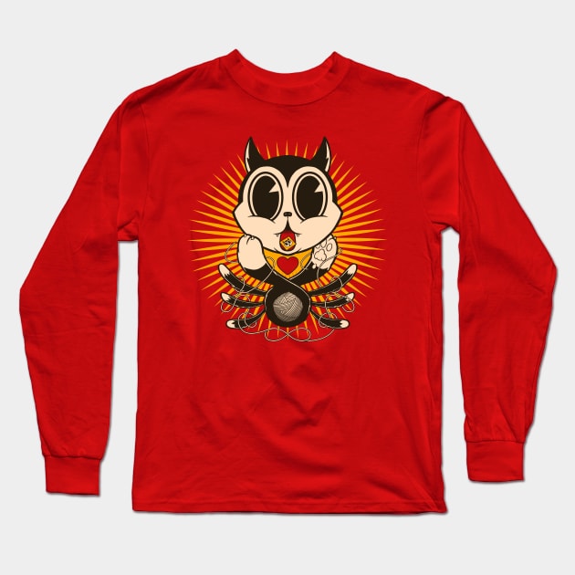 The Legend of Acid Kitty Pt. 1 - Hollow Heart Version Cute Retro Tripping Kitten Cartoon T-Shirt Long Sleeve T-Shirt by kgullholmen